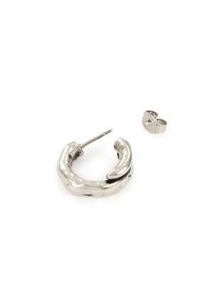 Detail View - Click To Enlarge - GOOSSENS - Lutece Palladium Plated Huggie Earrings