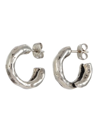 Main View - Click To Enlarge - GOOSSENS - Lutece Palladium Plated Huggie Earrings