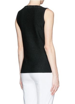 Back View - Click To Enlarge - ST. JOHN - Mix strass neck shimmer knit sleeveless top