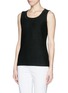 Front View - Click To Enlarge - ST. JOHN - Mix strass neck shimmer knit sleeveless top