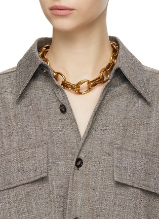 Figure View - Click To Enlarge - GOOSSENS - Lutece Interlocking Chain 24K Gold Plated Necklace