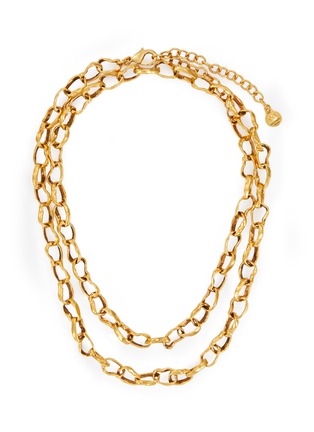 Main View - Click To Enlarge - GOOSSENS - Lutece Interlocking Chain 24K Gold Plated Long Necklace