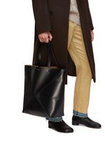 LOEWE Large Puzzle Fold Leather Tote Bag BLACK Men Lane