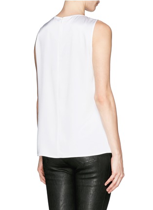 Back View - Click To Enlarge - ST. JOHN - Pleat front liquid satin sleeveless top