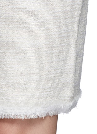 Detail View - Click To Enlarge - ST. JOHN - Fringe trim bouclé knit skirt