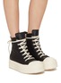 Figure View - Click To Enlarge - RICK OWENS  - Mega Bumper Sneaks Leather Side Zip Sneakers