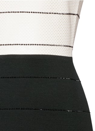 Detail View - Click To Enlarge - ST. JOHN - Diamanté pinstripe Milano knit dress