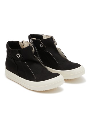 Detail View - Click To Enlarge - RICK OWENS DRKSHDW - Dunk High Top Overdyed Denim Sneakers