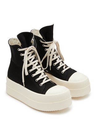 Detail View - Click To Enlarge - RICK OWENS DRKSHDW - Double Bumper Overdyed Denim Sneakers
