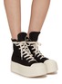 Figure View - Click To Enlarge - RICK OWENS DRKSHDW - Double Bumper Overdyed Denim Sneakers
