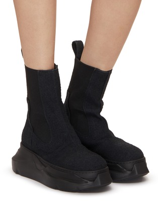 Figure View - Click To Enlarge - RICK OWENS DRKSHDW - Beatle Abstract Shaggy Cotton Suede Boots