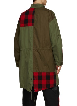 Back View - Click To Enlarge - COMME DES GARÇONS HOMME - Buffalo Check Patchwork Parka