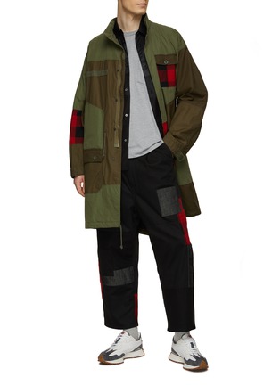 Figure View - Click To Enlarge - COMME DES GARÇONS HOMME - Tonal Panel Button Up Shirt
