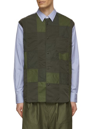 Main View - Click To Enlarge - COMME DES GARÇONS HOMME - Contrast Panel Striped Shirt