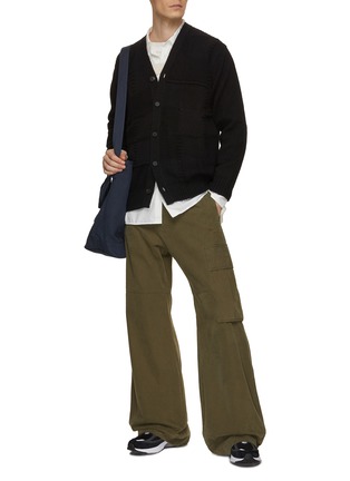 Figure View - Click To Enlarge - COMME DES GARÇONS HOMME - Stitch Panelled Cardigan