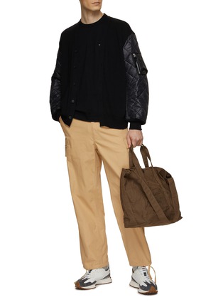 Figure View - Click To Enlarge - COMME DES GARÇONS HOMME - Quilted Sleeve Wool Knit Cardigan