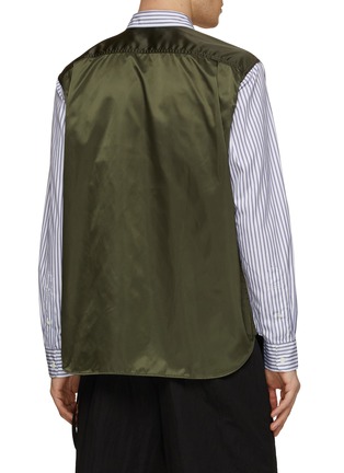 Back View - Click To Enlarge - COMME DES GARÇONS HOMME - Contrast Back Panel Striped Shirt