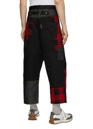 Back View - Click To Enlarge - COMME DES GARÇONS HOMME - Buffalo Check Patchwork Cropped Pants