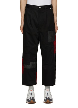Main View - Click To Enlarge - COMME DES GARÇONS HOMME - Buffalo Check Patchwork Cropped Pants