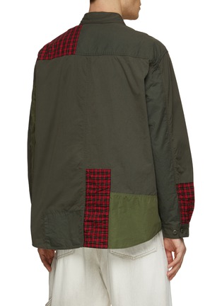 Back View - Click To Enlarge - COMME DES GARÇONS HOMME - Contrast Patchwork Flannel Shirt