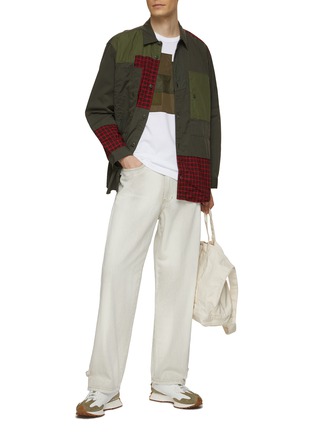 Figure View - Click To Enlarge - COMME DES GARÇONS HOMME - Contrast Patchwork Flannel Shirt