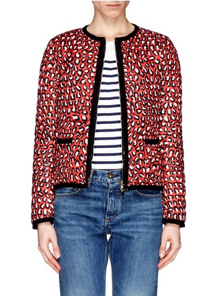 Detail View - Click To Enlarge - MONCLER - 'Miel' funky leopard print reversible down jacket