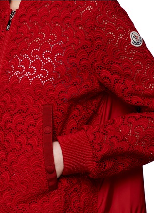 Detail View - Click To Enlarge - MONCLER - 'Dery' San Gallo lace bomber jacket