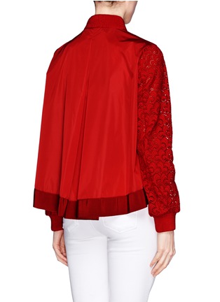 Back View - Click To Enlarge - MONCLER - 'Dery' San Gallo lace bomber jacket