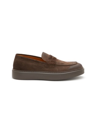 Main View - Click To Enlarge - DOUCAL'S - Suede Leather Penny Loafers
