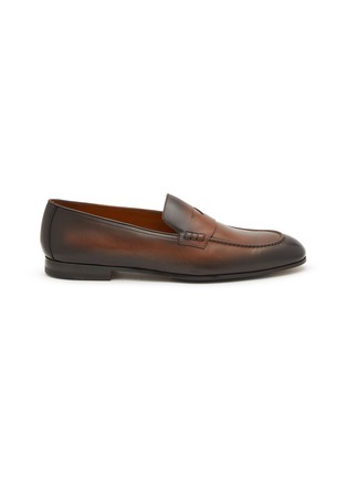Main View - Click To Enlarge - DOUCAL'S - Ombré Effect Leather Loafers