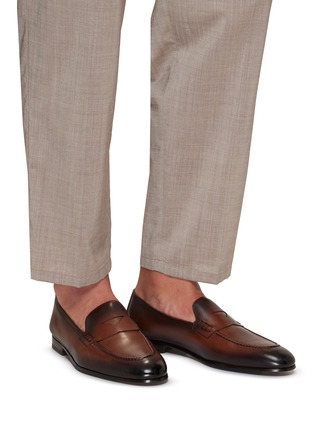 Figure View - Click To Enlarge - DOUCAL'S - Ombré Effect Leather Loafers