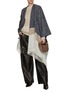 Figure View - Click To Enlarge - BRUNELLO CUCINELLI - Striped Fringe Hem Wool Poncho