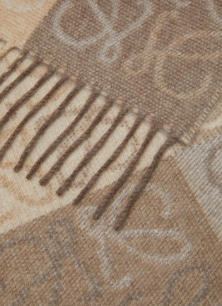 Detail View - Click To Enlarge - LOEWE - Anagram Intarsia Fringed Scarf