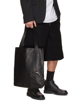 Figure View - Click To Enlarge - DISCORD YOHJI YAMAMOTO - Large Clasp Leather Tote Bag