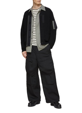 Figure View - Click To Enlarge - SACAI - Sleeve Pocket Zip Up Cardigan