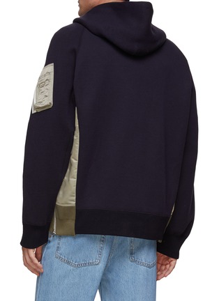 Back View - Click To Enlarge - SACAI - Nylon Panel Hooded Jacket