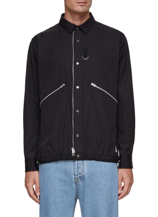 Main View - Click To Enlarge - SACAI - X Thomas Mason Zip Up Shirt