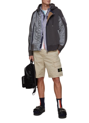 Figure View - Click To Enlarge - SACAI - X Thomas Mason Stripe Zip Up Shirt
