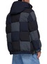 Back View - Click To Enlarge - SACAI - Checkered Patchwork  Hooded Puffer Jacket