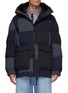 Main View - Click To Enlarge - SACAI - Checkered Patchwork  Hooded Puffer Jacket