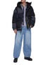 Figure View - Click To Enlarge - SACAI - Checkered Patchwork  Hooded Puffer Jacket