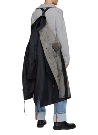  - SACAI - Taffeta Side Slit Pinstripe Coat