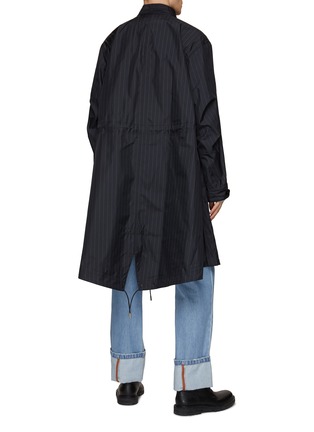 Back View - Click To Enlarge - SACAI - Taffeta Side Slit Pinstripe Coat