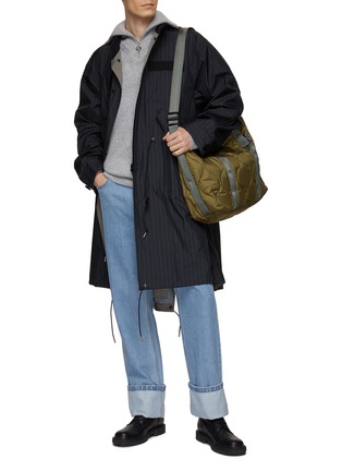 Figure View - Click To Enlarge - SACAI - Taffeta Side Slit Pinstripe Coat