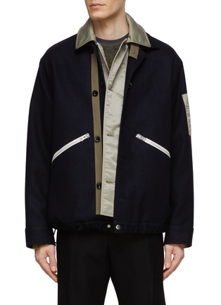 SACAI | Buckle Strap Wool Shirt Jacket