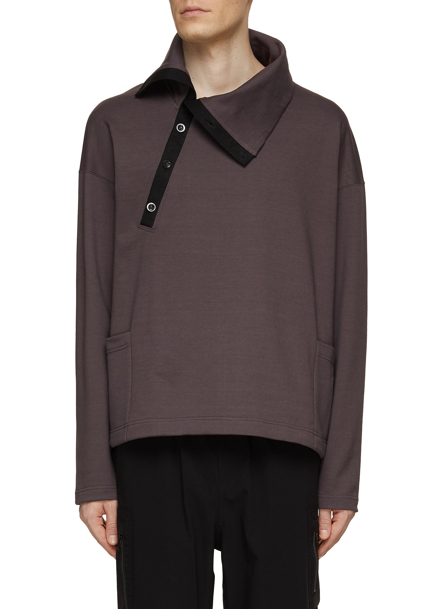 Asymmetrical Stand Collar Sweatshirt
