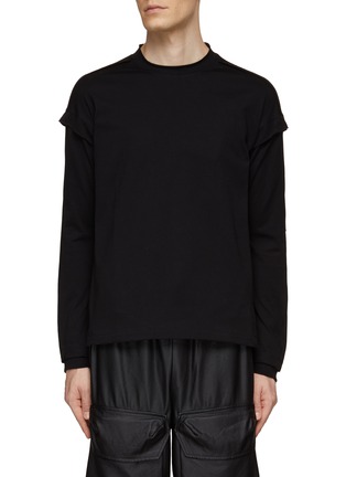 Main View - Click To Enlarge - THE VIRIDI-ANNE - Shoulder Strap Double Sleeve T-Shirt
