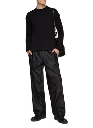 Figure View - Click To Enlarge - THE VIRIDI-ANNE - Shoulder Strap Double Sleeve T-Shirt