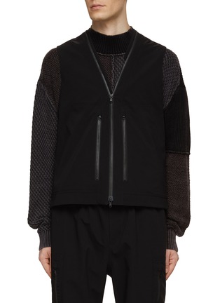 Main View - Click To Enlarge - THE VIRIDI-ANNE - Belted Back Zippered Vest