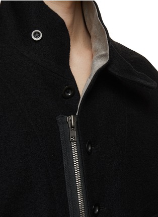  - THE VIRIDI-ANNE - Wool Slanted Pocket Zip Up Coat